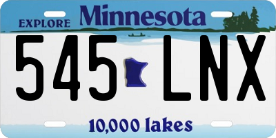 MN license plate 545LNX