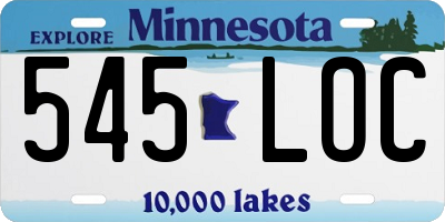 MN license plate 545LOC