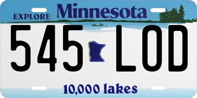 MN license plate 545LOD