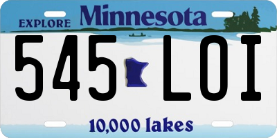 MN license plate 545LOI