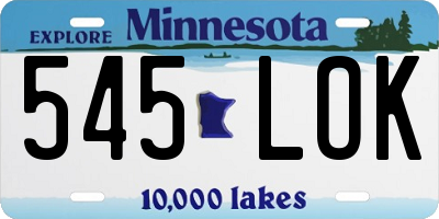 MN license plate 545LOK