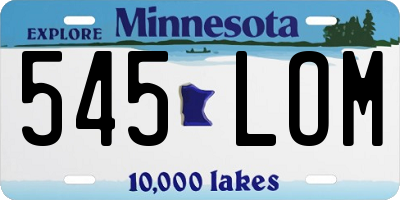MN license plate 545LOM