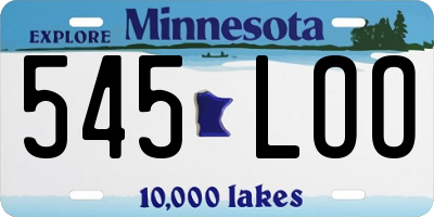 MN license plate 545LOO