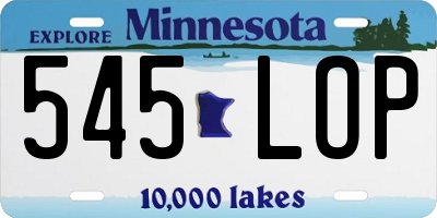 MN license plate 545LOP