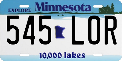 MN license plate 545LOR
