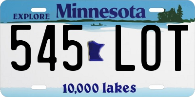 MN license plate 545LOT