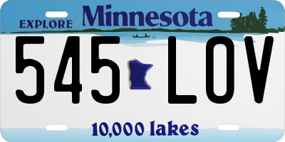 MN license plate 545LOV
