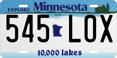 MN license plate 545LOX
