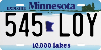 MN license plate 545LOY