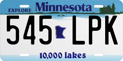 MN license plate 545LPK
