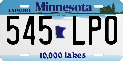 MN license plate 545LPO