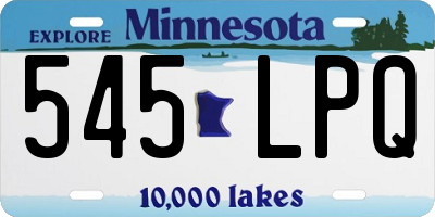 MN license plate 545LPQ
