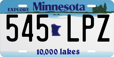 MN license plate 545LPZ