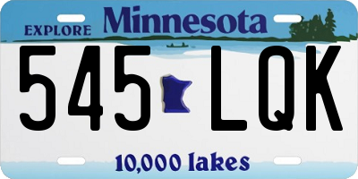 MN license plate 545LQK