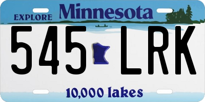 MN license plate 545LRK