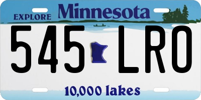 MN license plate 545LRO