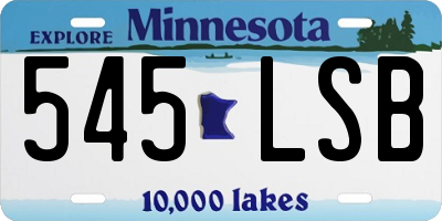 MN license plate 545LSB