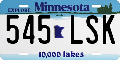 MN license plate 545LSK