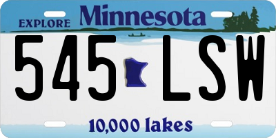 MN license plate 545LSW