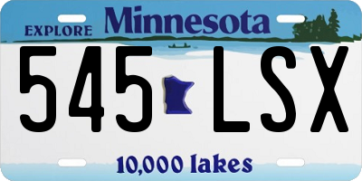 MN license plate 545LSX