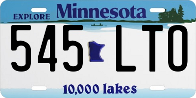 MN license plate 545LTO