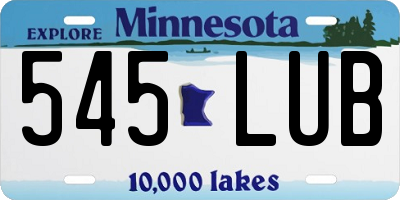 MN license plate 545LUB