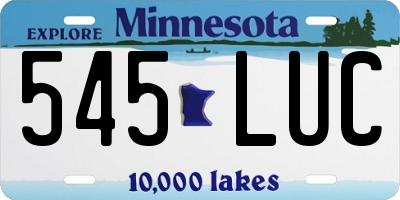 MN license plate 545LUC