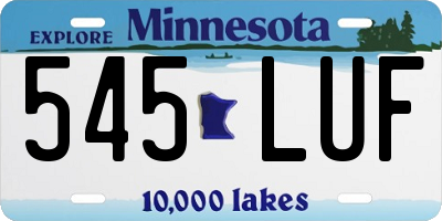 MN license plate 545LUF