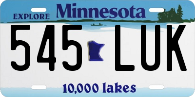 MN license plate 545LUK