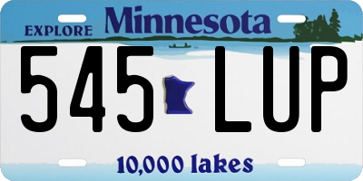 MN license plate 545LUP