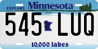MN license plate 545LUQ