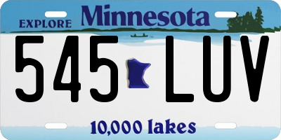 MN license plate 545LUV