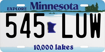 MN license plate 545LUW