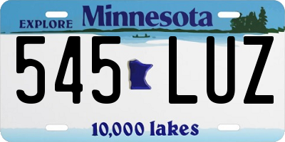 MN license plate 545LUZ