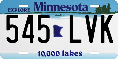 MN license plate 545LVK