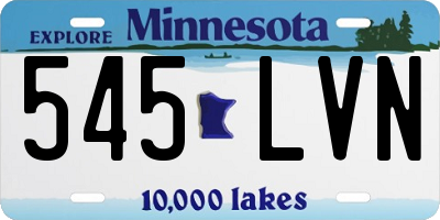 MN license plate 545LVN