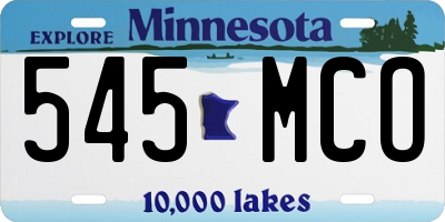 MN license plate 545MCO