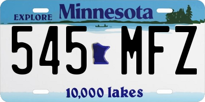 MN license plate 545MFZ