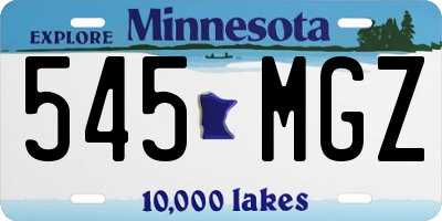 MN license plate 545MGZ
