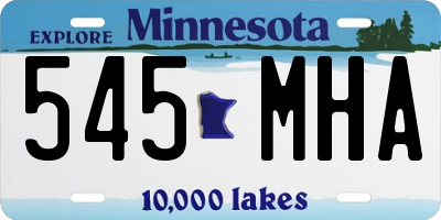 MN license plate 545MHA