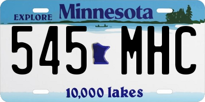 MN license plate 545MHC