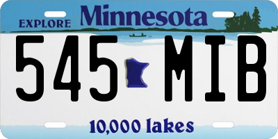 MN license plate 545MIB