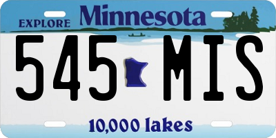 MN license plate 545MIS