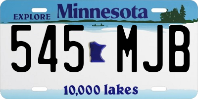 MN license plate 545MJB