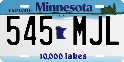 MN license plate 545MJL