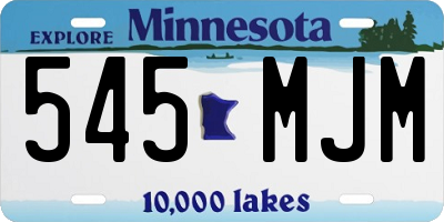 MN license plate 545MJM