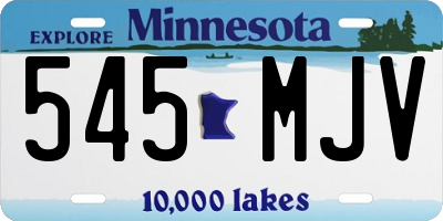 MN license plate 545MJV