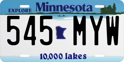 MN license plate 545MYW