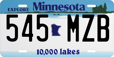 MN license plate 545MZB