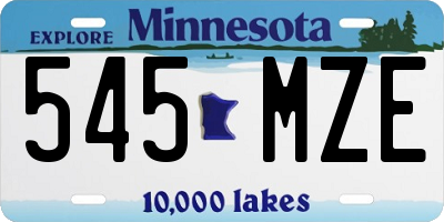 MN license plate 545MZE